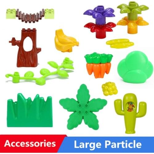 Big Size DIY Building Blocks Plant Floor Accessories Blocks For Kids Assembly Bricks Educational Toy Compatible Duploed