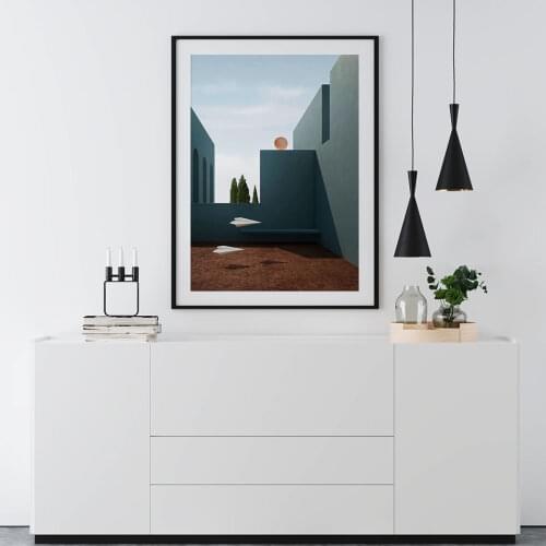 Landscape Poster Sunlight Nordic Canvas Painting Building Wall Art Pictures For Living Room Modern Decorative Prins On The Wall