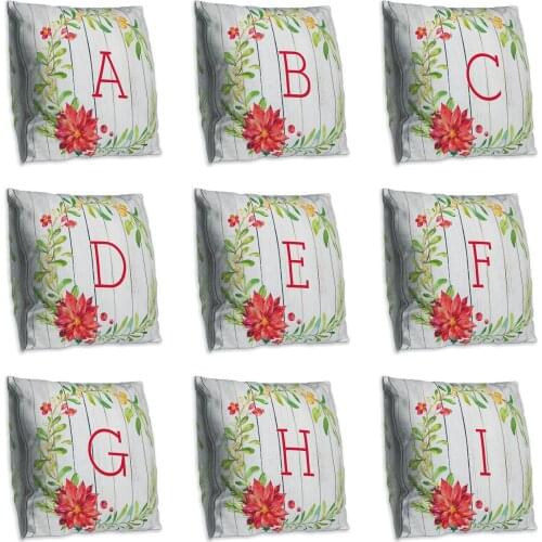 Cute Letter Double Side Print Cushion Cover Polyester Decorative for Sofa Seat Soft Throw Pillow Case Cover 45x45cm Home Decor