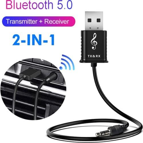Mini 2 IN 1 Bluetooth 5.0 Receiver and Transmitter Wireless 3.5mm AUX Audio Wireless Adapter For Car Home TV MP3 PC