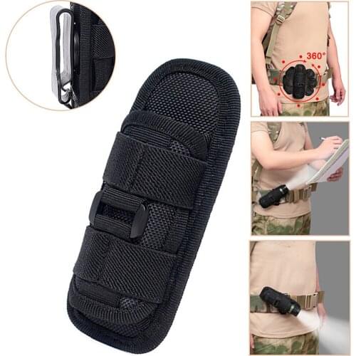 Camping Equipment Multifunction Rotatable 360 Degrees Flashlight Pouch Clip Belt Holder Outdoor Multi Tool Accessories