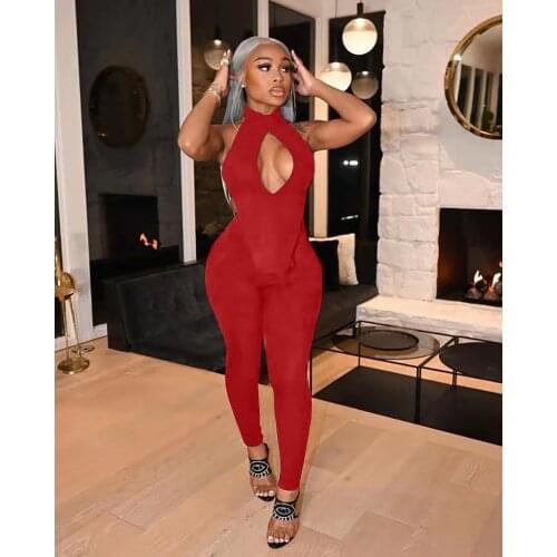 Fashion sexy womens wrap chest open back solid color two-piece suit
