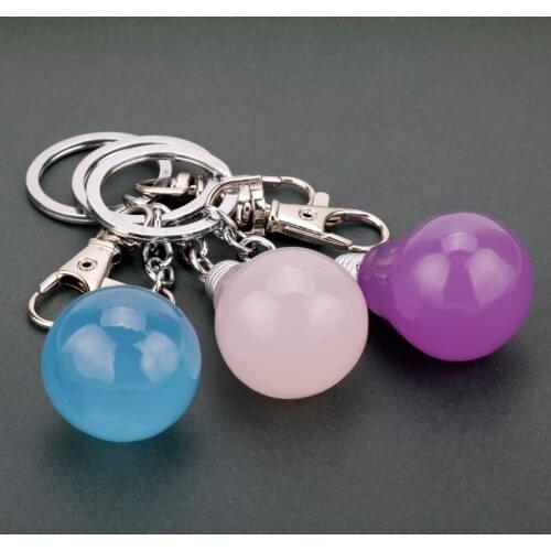MQCHUN Fashion Creative Key Chain Light Bulb Shape Keyring Keychain Lamp Torch for Women Men Bag Car Key Ring Keyfobs Gift-50