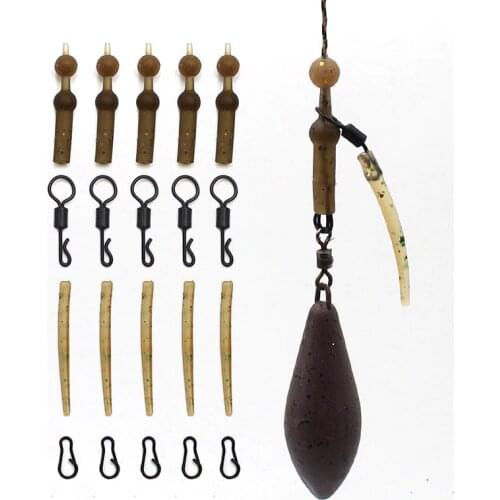 5 Sets Carp Fishing Accessories Set for Helicopter Rig Chod Heli Buffer Sleeves Quick Change Swivel Line Aligner Multi Clip Kit