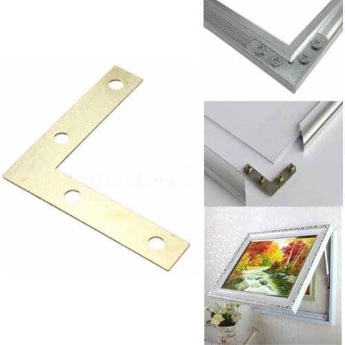 Brand New 100PCS/LOT 51*51*10mm Gold Flat Corner Right 90 Degree Angle Bracket Repair Plate Fixing Brace