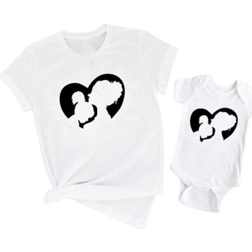 Mommy And Me Clothe Baby Kids Girl Boy Clothing Love Family Matching Clothes Mother And Daughter Clothes Print T-shirt