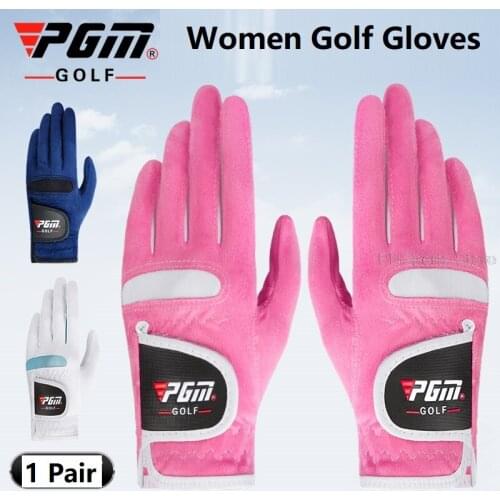 1 Pair Womens Gloves Golf Non-Slip Gloves Non-Slip Ladies Pgm Bicycle Cycling Female Gym Sports Slim Mittens Right Left Hand