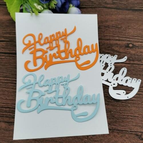 Happy birthday letters Metal Cutting Dies Stencils For DIY Scrapbooking Decorative Embossing Handcraft Die Cutting Template
