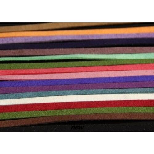 Mixed color 100M 3mm x 1.5mm Flat Faux Suede Korean Velvet Leather Cord string Rope Thread Lace mnfghfgh Making Findings