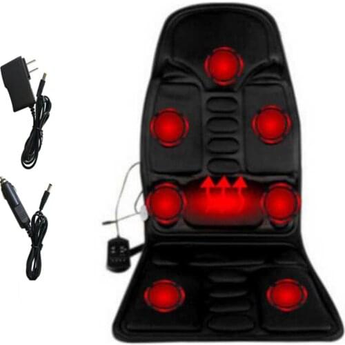 7 Motors Full-Body Massage Cushion Heat Home Office Car Vibrate Mattress Back Neck Massage Chair Massage Relaxation Car Seat 12V