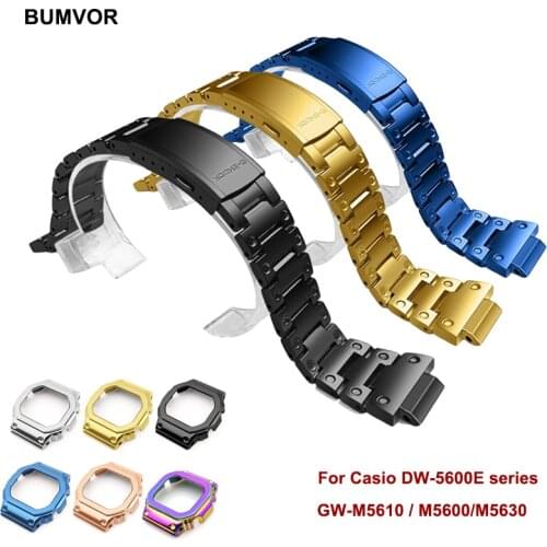 DW5035 Watch Strap for Casio Watch Band Bezel 5600 Stainless Steel GW-M5610/ M5600/M5630 Watchband Case Modification Accessories