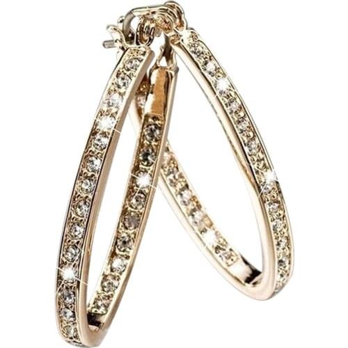 Luxury Wedding Big Crystal Hoop Earrings For Women 2019 Rhinestones Statement Earrings Brincos Jewelry hot