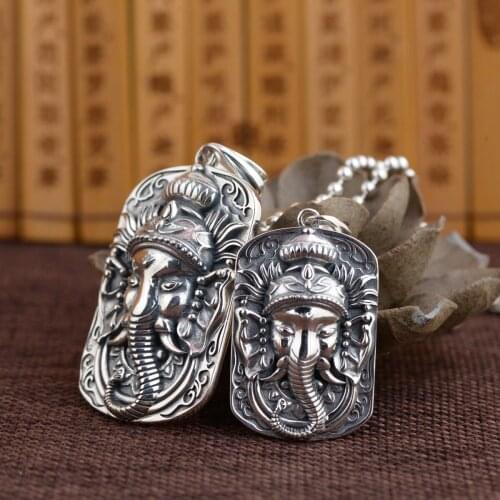 Sterling silver s925 Thai silver fashion mens pendants male elephant pure silver pendant 2021 new fashion jewelry