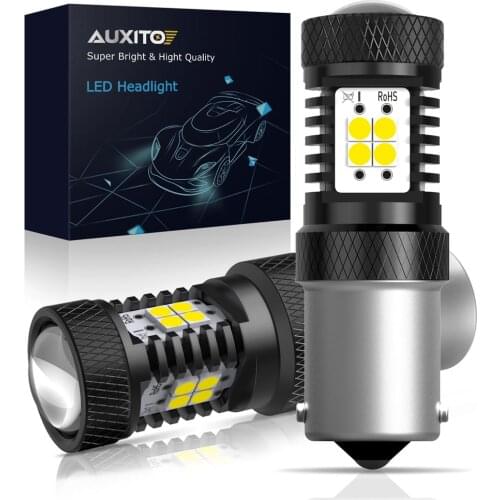 AUXITO 2Pcs P21W LED CANBUS BA15s 7506 1156 LED 3030SMD Parking Light DRL Daytime Running Light Turn Signal Lamp 12V White