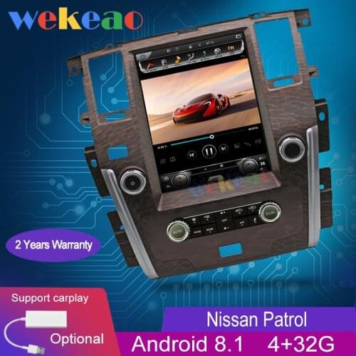 Wekeao Vertical Screen Tesla Style 12.1'' 1 Din Android 8.1 Car Radio GPS Navigation For Nissan Patrol Car DVD Player 2012+ WIFI
