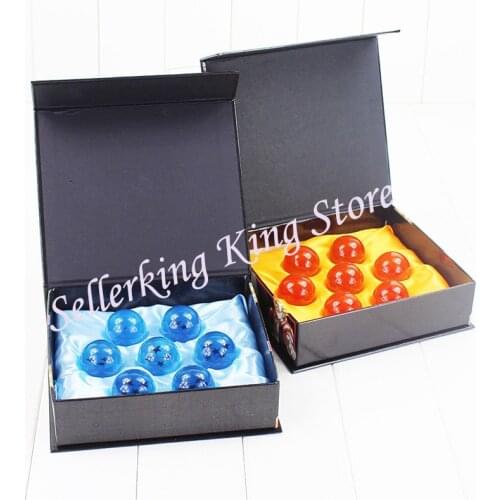 1Set 3.5cm Anime Crystal Ball PVC Figure Toys 7 Stars Balls Dolls Blue/ Yellow Great Gift
