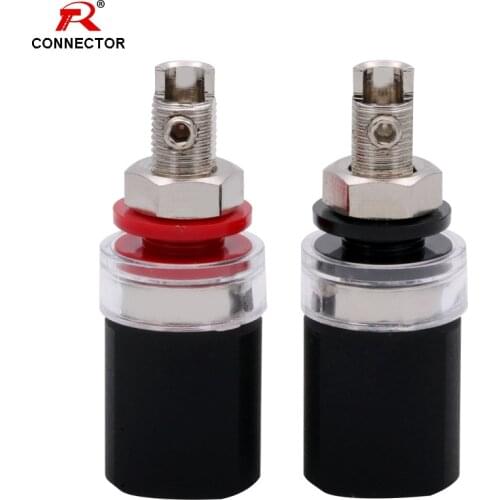 1Pair R Connector Binding Post Audio terminal,Large banana socket, High quality speaker horn connector Brass Nickel Plated
