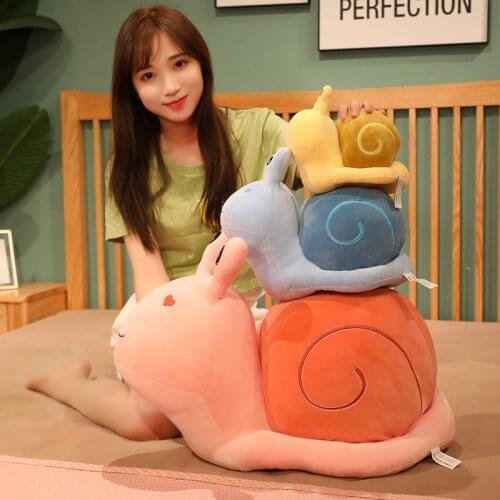 1pc Simulation snail plush toy snail doll cute snail doll baby birthday gift companion toy birthday gift for men and women
