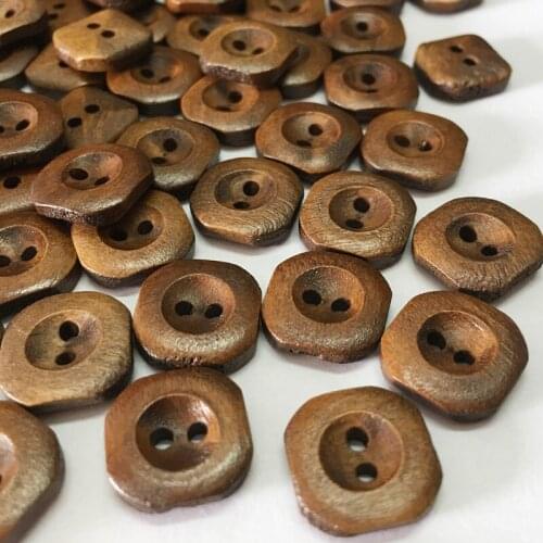 100 tablets / pack of 15mm wooden 2 holes 4 square buttons childrens shirt wooden buttons handmade diy buttons