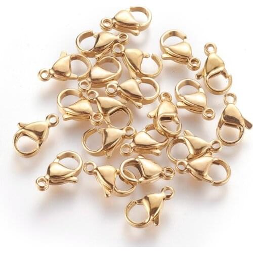 100pcs 304 Stainless Steel Lobster Clasps for Jewelry Making DIY Bracelet Necklace Findings Component Chain Connector