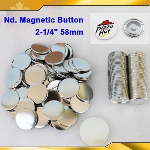 2-1/4" 58mm 100 Sets Fridge Dialog Box Nd. Magnet Metal Back Button Maker Supply Materials