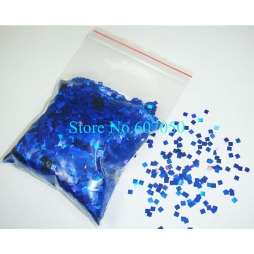 50g/bag Laser Blue Dazzling Square Glitter Paillette Spangles Shape for DIY Nail Art Decoration-Free Shipping