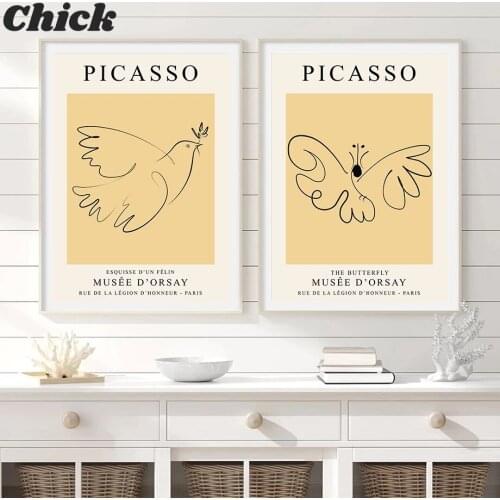 Abstract Picasso Elephant Owl Pigeon Cat Nordic Posters And Prints Wall Art Canvas Painting Wall Pictures For Living Room Decor