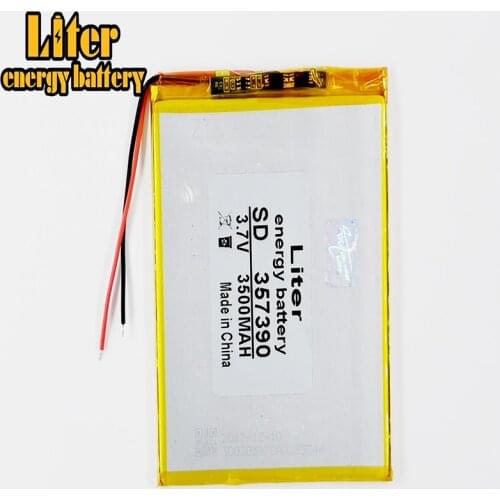 357390 3.7V 3500MAH 357590 Polymer Lithium Li-Po Rechargeable Battery For GPS DVD E-book Tablet PC mobile phone power bank