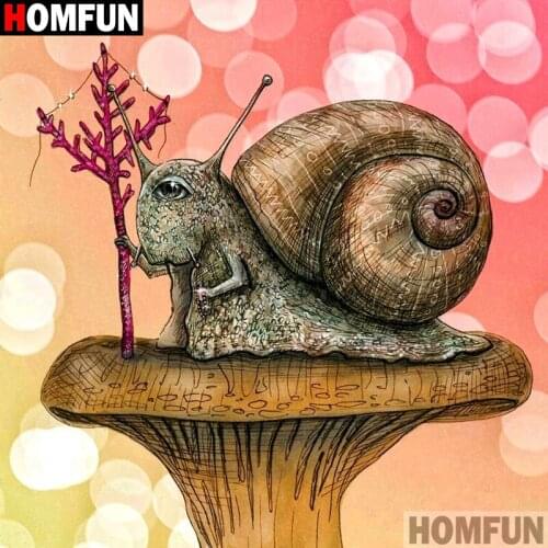 Homfun Full Square/Round Drill 5D DIY Diamond Painting "Cartoon snail" 3D Embroidery Cross Stitch Home Decor Gift A10879