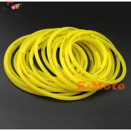 Motorcycle Bike 10M Petrol Fuel Hose Line Gas Oil Pipe Tube 5mm I/D 8mm O/D Yellow