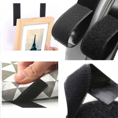 Hot Sale 25m/Roll Self Adhesive Tape With Glue Heavy Duty Stick On Sewing Tools DIY Hook & Loop Fastener Magic Tape