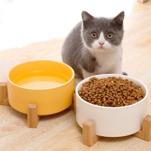 Hoopet Ceramic Cat Bowl Puppy Water Feeder Cat Food Drinking Feeding Supplies Fountain Pet Bowls Dog Food Water Feeder