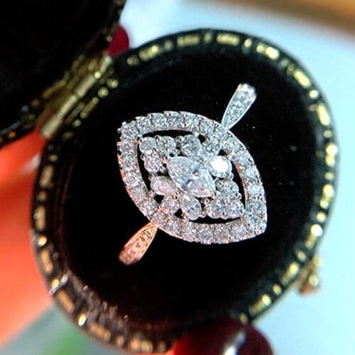 Luxury Women Silver Color Ring Jewelry Full Bling Iced Out Ladys Wedding Anniversary Party Ring Gift Fashion Accessories