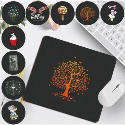 Computer Mousepad Black and Simple Color Pattern Small 25x21cm Mouse Pad Anti-slip PU Leather Waterproof Gaming Mouse Mat