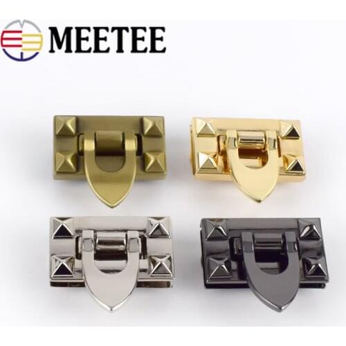 2/4pcs Meetee 23x40mm Metal Turn Twist Lock Metal Buckles for DIY Handbag Bag Purse Hardware Closure Clasp Bag Parts Accessories