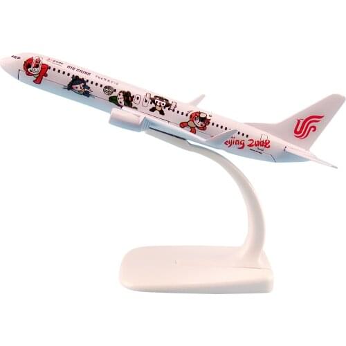 Alloy Metal Air China B737 Beijing 2008 Airlines Airplane Model Lucky Doll Boeing 737 Airways Plane Model Aircraft Gifts 16cm