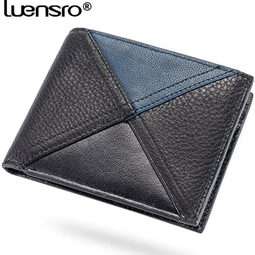 Genuine Leather Men Wallet Brand Luxury Slim Wallets Male Wallet Card Holder Coin Purse Man Bifold Wallets Small Pocket Purse