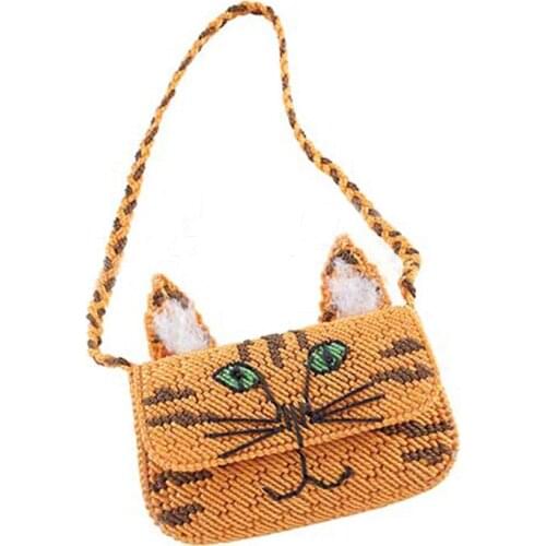 Three-dimensional embroidery cross stitch drawing thick wool embroidery non-diamond painting ribbon painting pet cat handbag