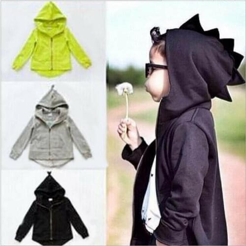 Autumn Winter Toddler Kids Baby Girl Boy Jacket Coats Long Sleeve Windbreaker Dinosaur Animals Hooded Coat Outerwear 1-7Y