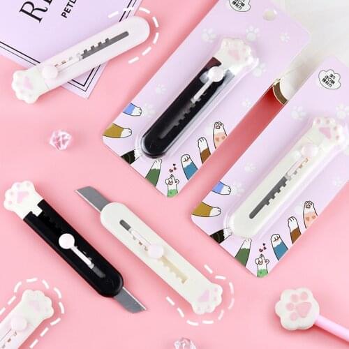 Teen heart cat claw mini portable student hobby knife express open box open envelope office paper cutting hobby knife