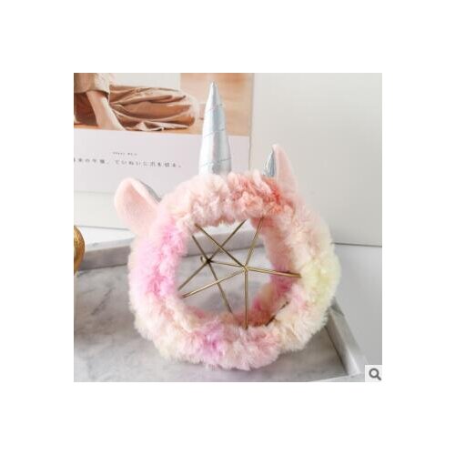 30pcs/lot DIY Simple Unicorn Wash Face Head Bands Plush Gradient Ice Cream Color HeadBands Hair Styling Tools Accessory HA1729