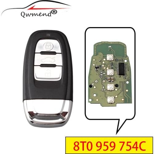 QWMEND 8T0959754C Car Remote Key for Audi Q5 A4L A5 A6 A7 A8 RS4 RS5 S4 S5 Smart Car Key Fob 315Mhz 3 Buttons for Audi Key