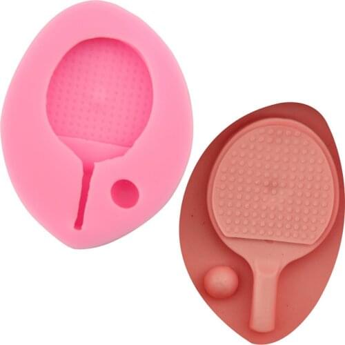 Table tennis racket modeling silicone mold chocolate fondant cake decoration tool gypsum DIY glue dropping mold