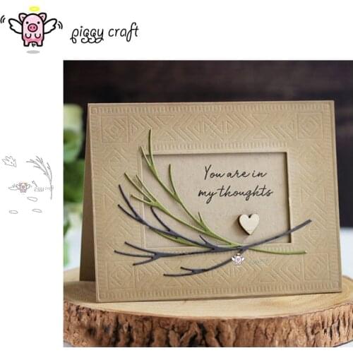 Piggy Craft metal cutting dies cut die mold Leaf strip decoration Scrapbook paper craft knife mould blade punch stencils dies