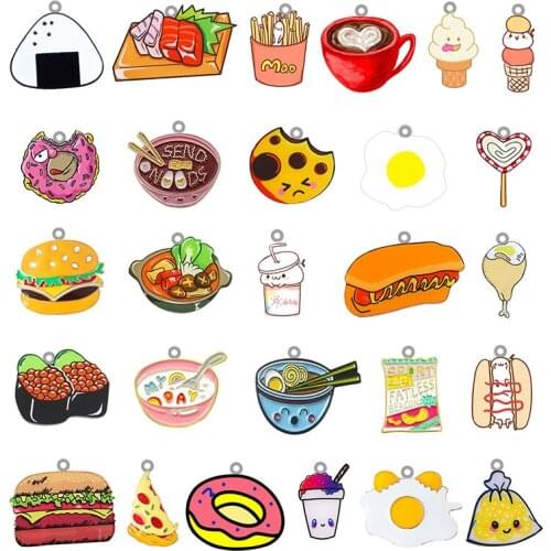 TAFREE Food Carbonated Drink Milk Tea Eat Good Food Interesting Taste Acrylic Pendant Epoxy Jewelry Earring Pendant Necklace