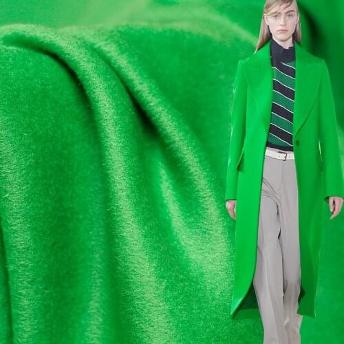 Bright Green Double-side Overcoating Cashmere 100%Wool Fabrics Materials Women Overcoat Sewing Cloth Freeshipping
