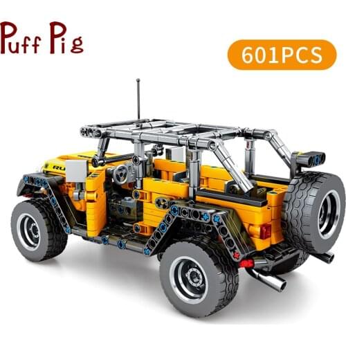 UKBOO 601pcs Jeeped Racing Car Model Super City Simulation Building Blocks Set Educational Compatible Bricks Toys for Children