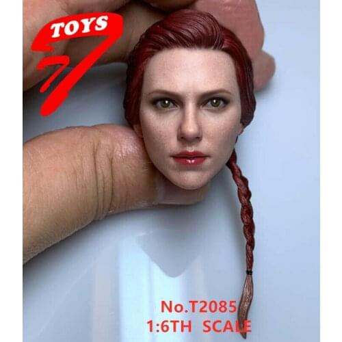 In Stock TTTOYS 1/6 Female Long Hair Braid Head Carving Scarlett Johansson Head Sculpt Model Fit 12'' Action Figure Body