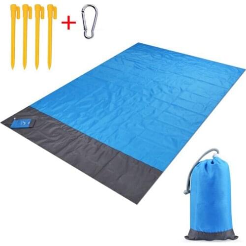2x2.1m Waterproof Pocket Beach Blanket Folding Camping Mat Mattress Portable Lightweight Mat Outdoor Picnic Sand Beach Childrens