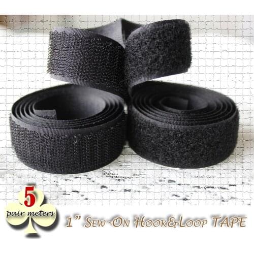 5yards pack 1 inch hook and loop fastener grip tape sew on velco color black craft sewing & repairs